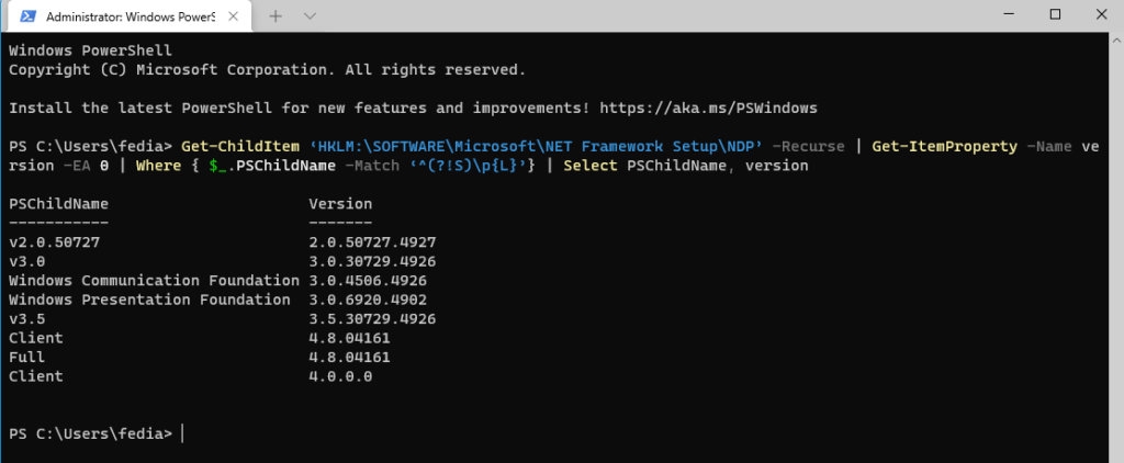 NET Framework-PowerShell