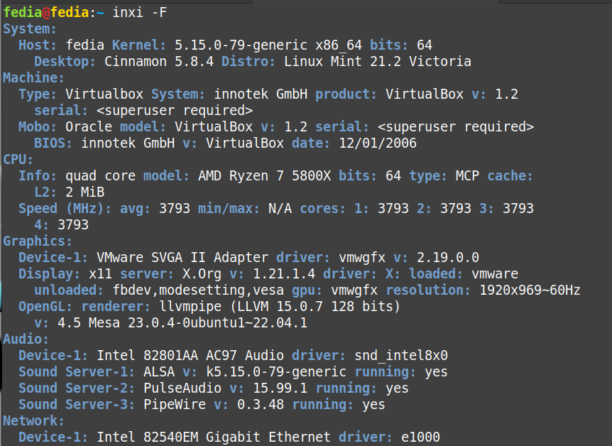 inxi -F