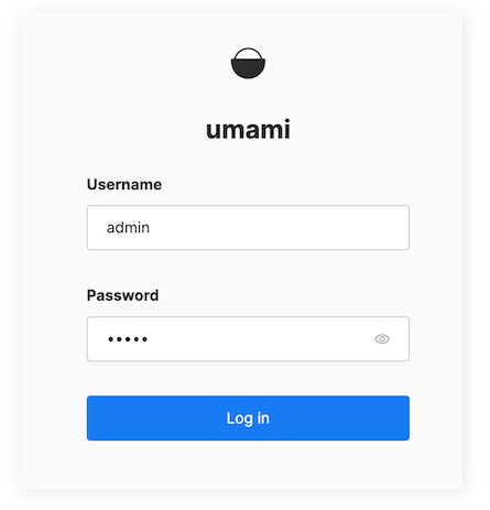 Достъп до таблото за управление Umami