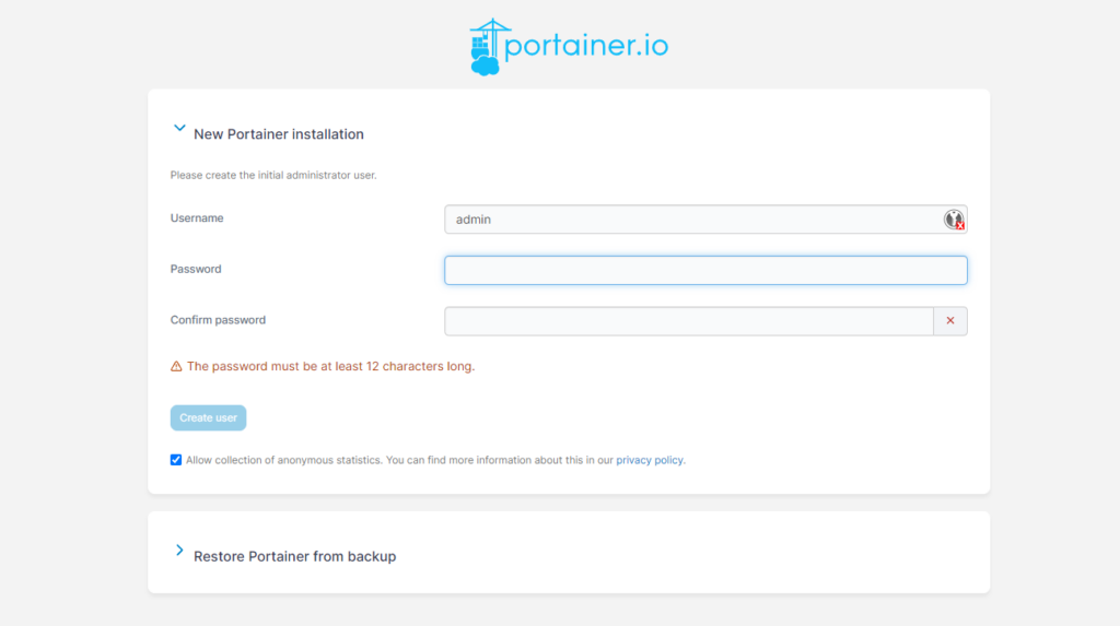 Достъп до Portainer